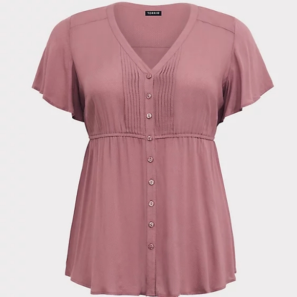 torrid Tops - NWOT Torrid Dusty Rose, Button-up Blouse Size 4